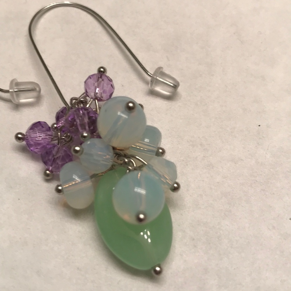 Beaded Multi-Colored Fish Hook Earrings - Picture 2 of 2
